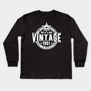 funny vintage retro birthday gift idea for 30th birthday Kids Long Sleeve T-Shirt